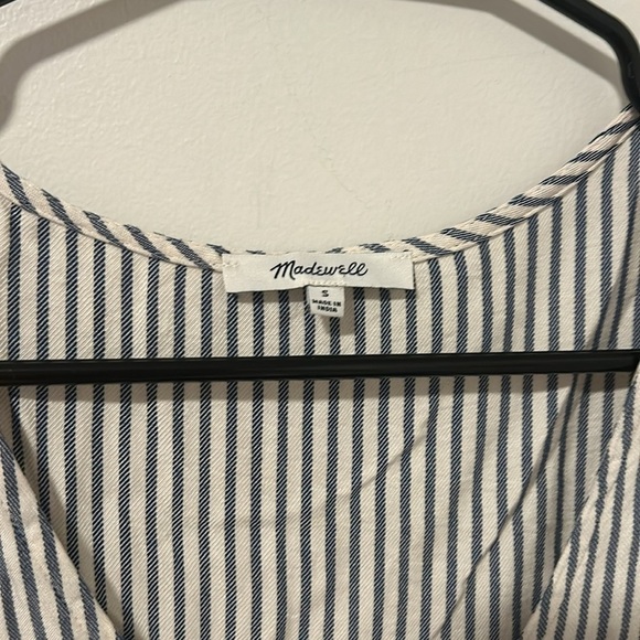 Madewell Tie Front Blouse Coastal Grandma Cottagecore Lightweight Size Small - Picture 2 of 3